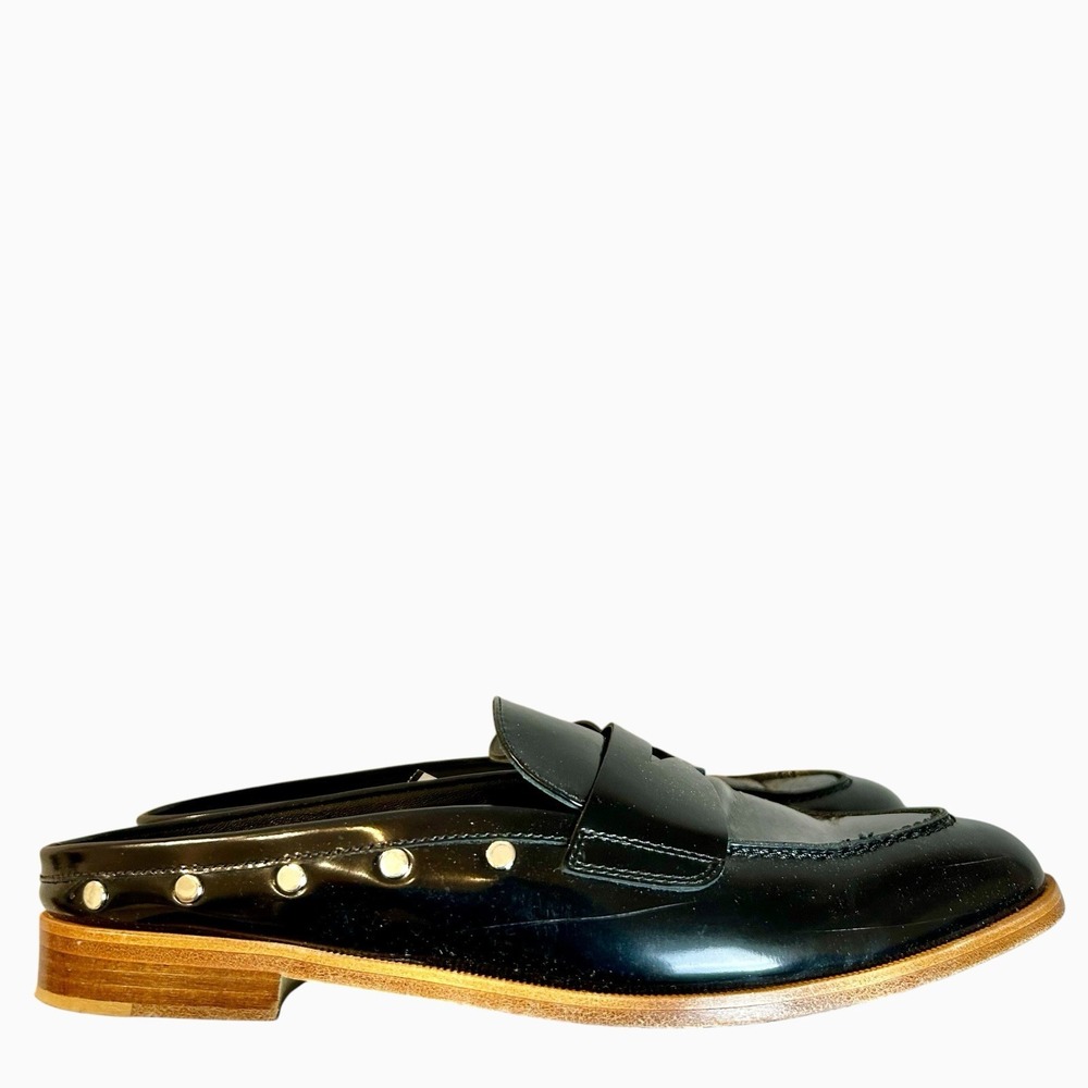 Attilio Giusti Leombruni AGL Leather Clog Mule 40.5 / 10.5 Stud Raby Black NEW